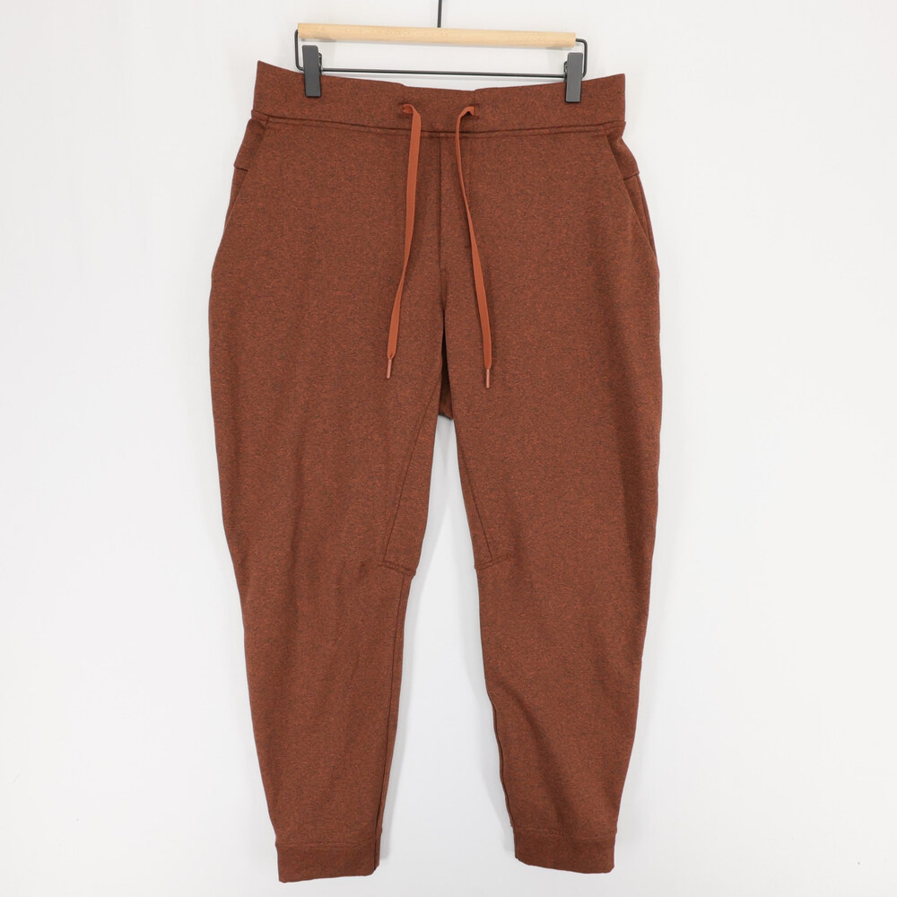 Lululemon City Sweat Jogger Thermo Joggers Mens L Rust Brown Heather Fleece Warm